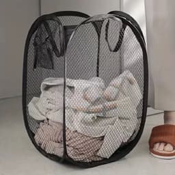 image-Mesh Pop-up Laundry Basket, Laundry Basket, Foldable Dirty Clothes Storage Basket, Large Capacity Storage Basket