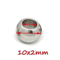 image-100pcs 2 mm-12 mm 316L Stainless Steel Beads European Ball Metal Big Hole Spacer Beads for Jewelry Making Diy Bracelet Necklace