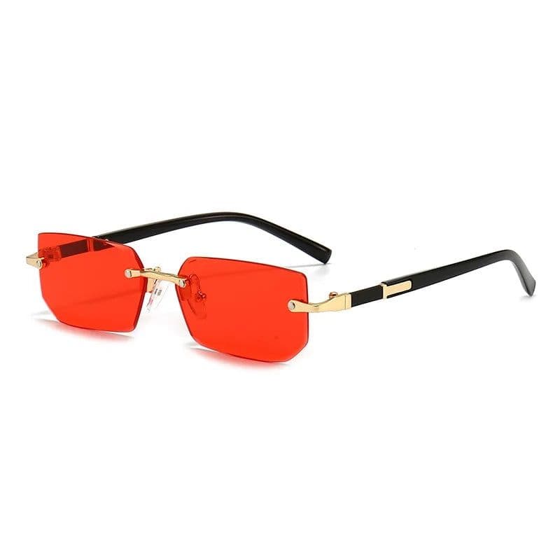 image-Rimless Sunglasses Rectangle Fashion Popular Women Men Shades Small Square Sun Glasses For Female Male Summer Traveling Oculos