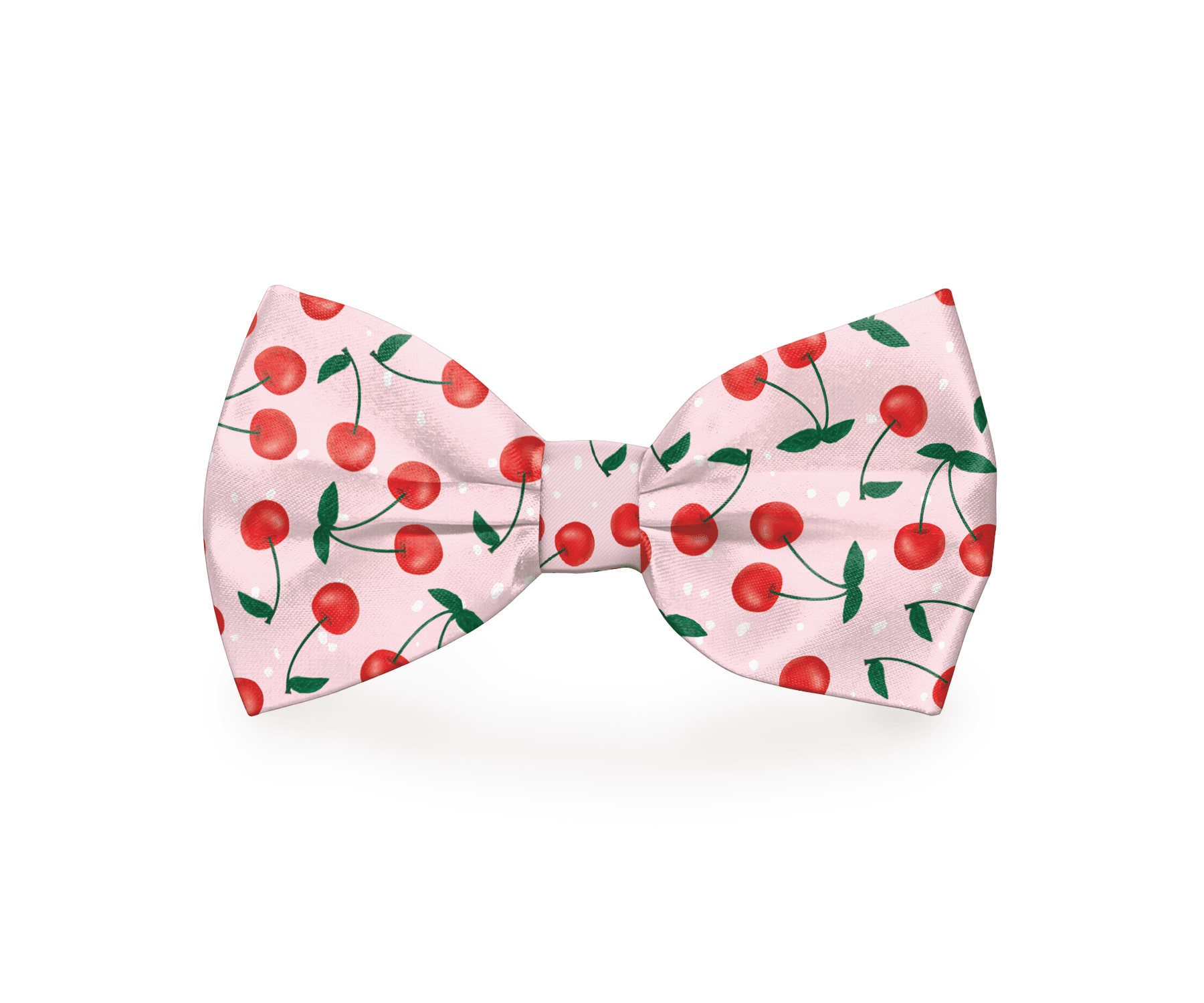 image-Bow Tie for Dogs - Cherry Pink with Print - Durable 2" x 4" Bow