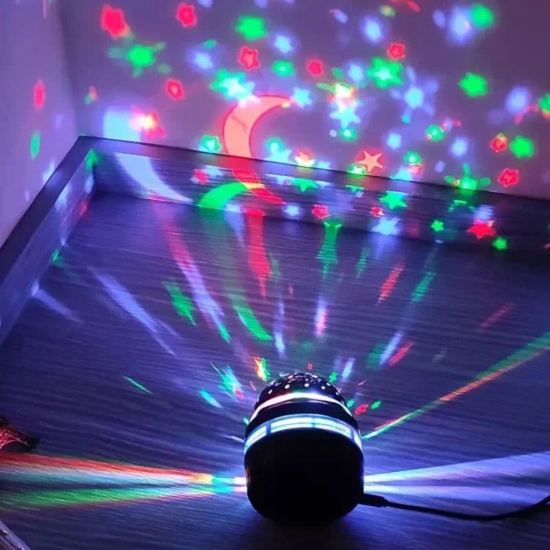 image-LED Starry Sky Night Lights USB Rotating Projector Lamp Magic Ball Moon Star Christmas Lights Home Room Atmosphere Decorations