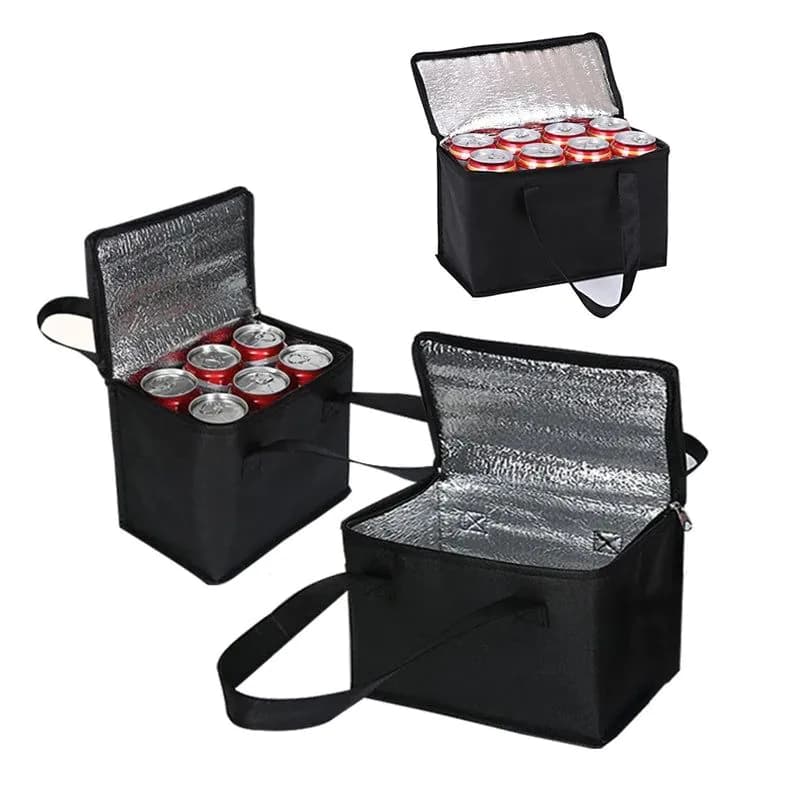 image-Portable Picnic Bag Thermal Lunch Bag Insulated Cool Food Storage Bags Box Picnic Camping Beach Outdoor Tableware Cooler Handbag