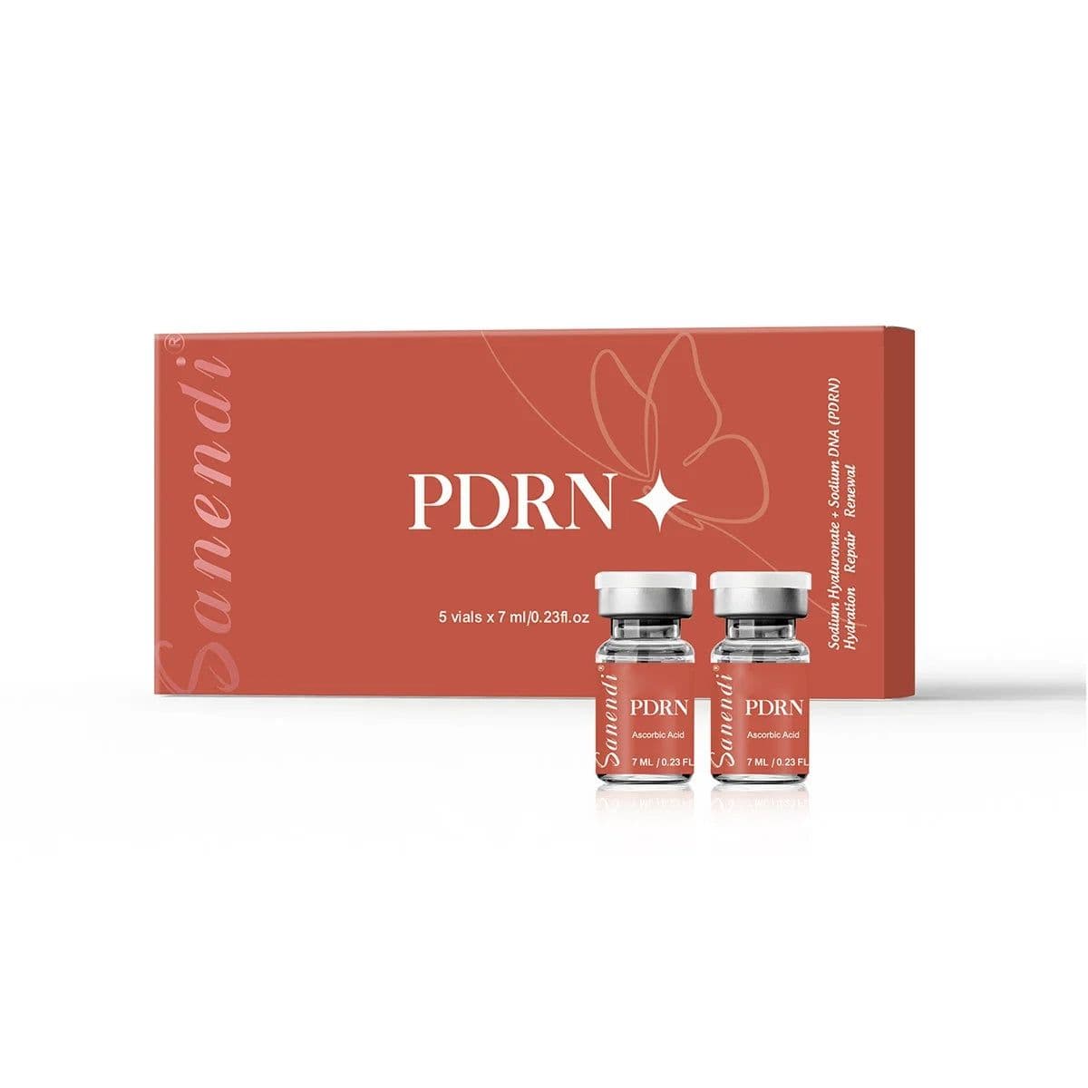 image-Sanendi PDRN Salmon DNA VITAMIN C Glutathione Skin Sensitive muscle Brightening and anti-aging use 7ml x5 vials