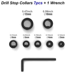 image-Drill Stoper Collar Set Stop Bit Ring Shaft Limit Metric Lock Steel Press Depth Ajustable Positioner Hole Guide Woodwork Tool