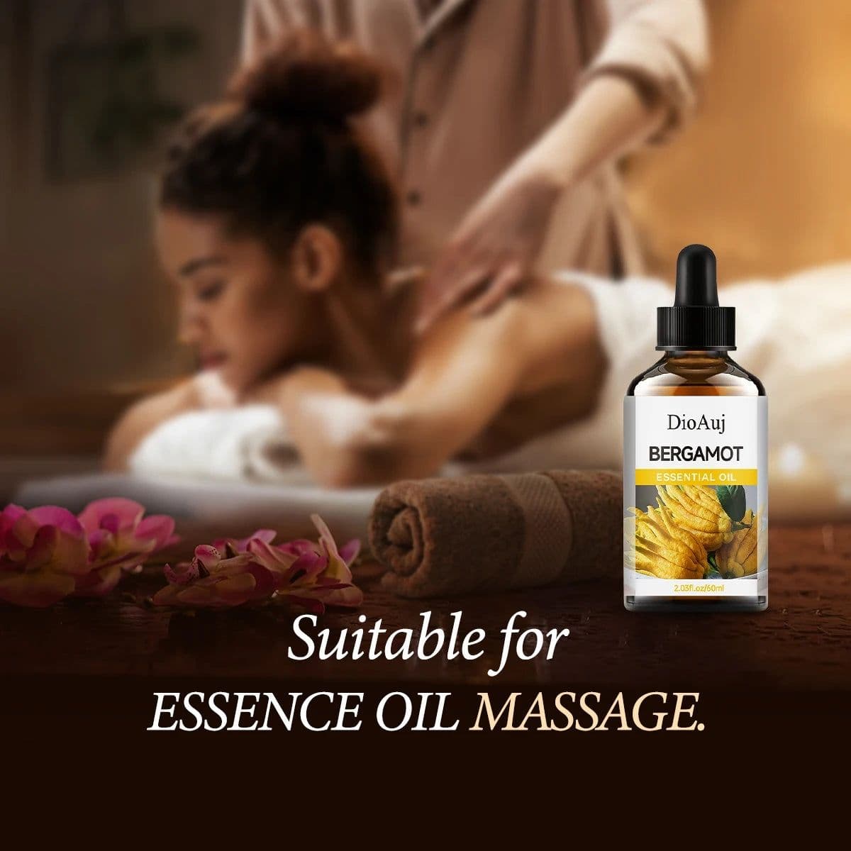 image-DioAuj 1PCS Essential Oil with Dropper BERGAMOT Face Body Skin Care Aromatherapy Oil for Humidifier Aromatherapy Candle