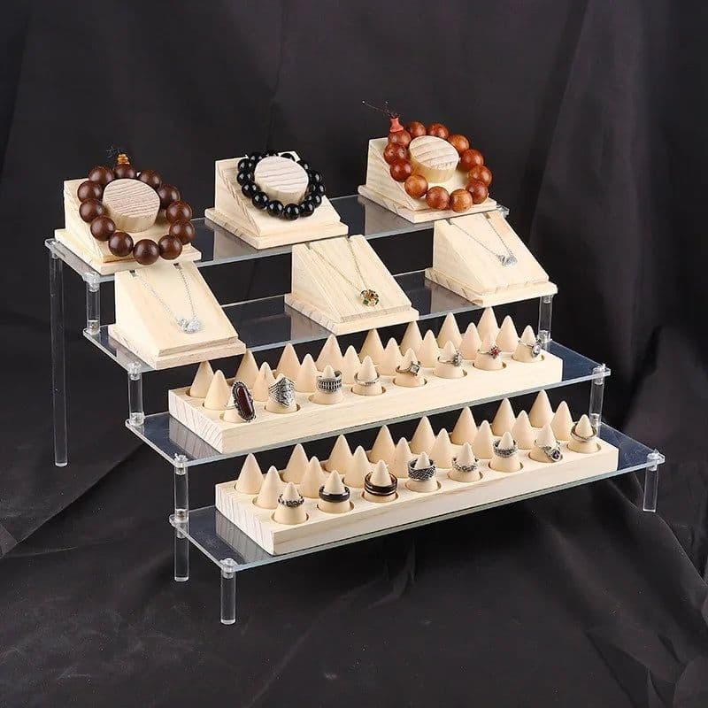 image-Acrylic Display stand for Amiibo Funko POP Figures,Cupcake Cosmetic Nail Polish Clay Figurine Jewelry for Display Stand Riser