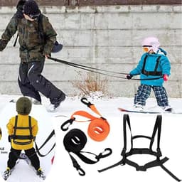 image-Nylon Kids Ski Harness Snowboard Trainer Speed Control With Shoulder Strap Children Ski Harness orange