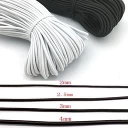 image-1/2/3/4/5mm High-Quality Round Elastic Band Cord Elastic Rubber white black Stretch rubber For Sewing Garment DIY Accessories