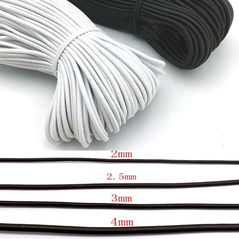 image-1/2/3/4/5mm High-Quality Round Elastic Band Cord Elastic Rubber white black Stretch rubber For Sewing Garment DIY Accessories