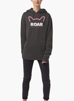 image-Pink Pussy ROAR WOMEN HOODIE GRAY
