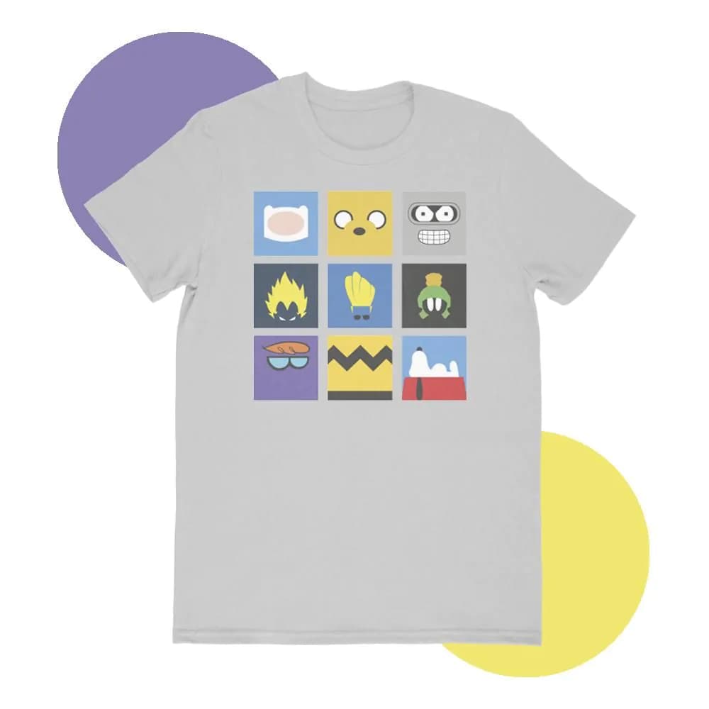 image-Minimilist Cartoon Gray T-shirt