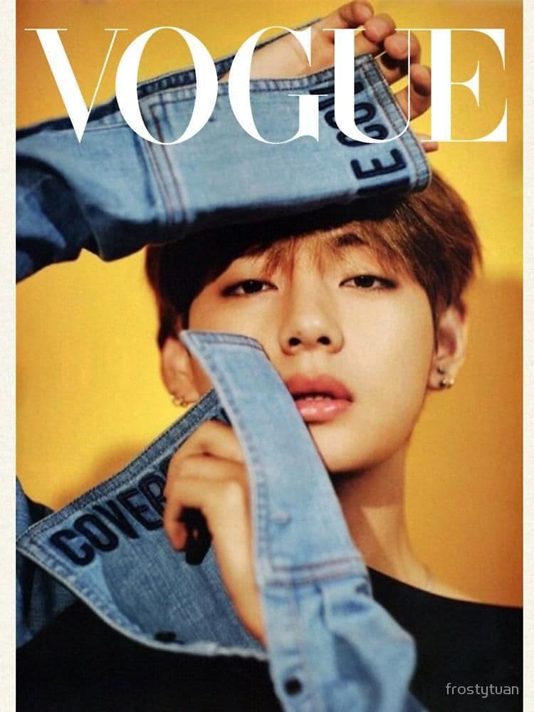 image-Taehyung Vogue WOMEN HOODIE GRAY