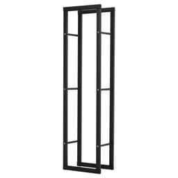 image-Tall Metal Firewood Log Holder Rack Double Tier Fireplace Log Storage Cradle
