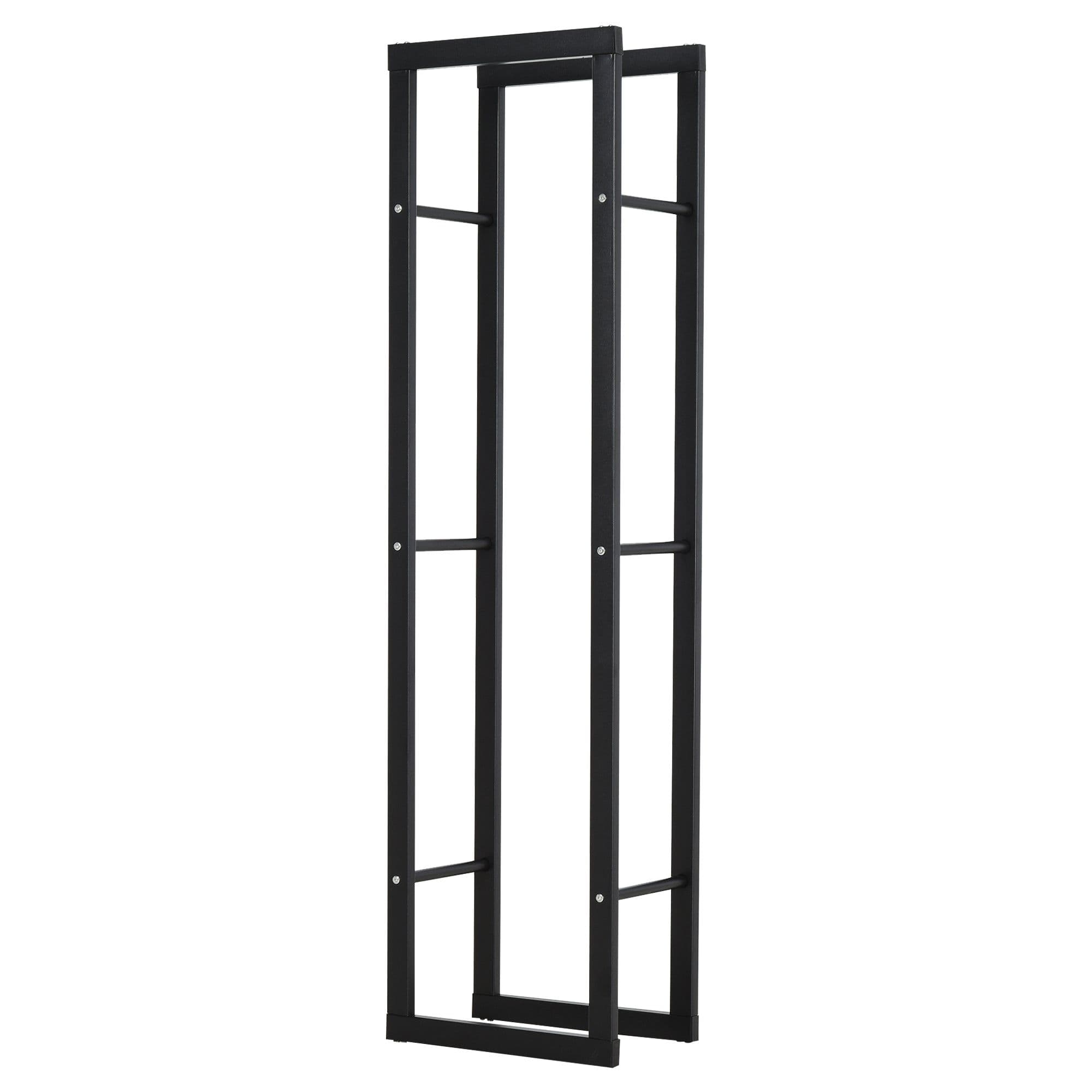 image-Tall Metal Firewood Log Holder Rack Double Tier Fireplace Log Storage Cradle