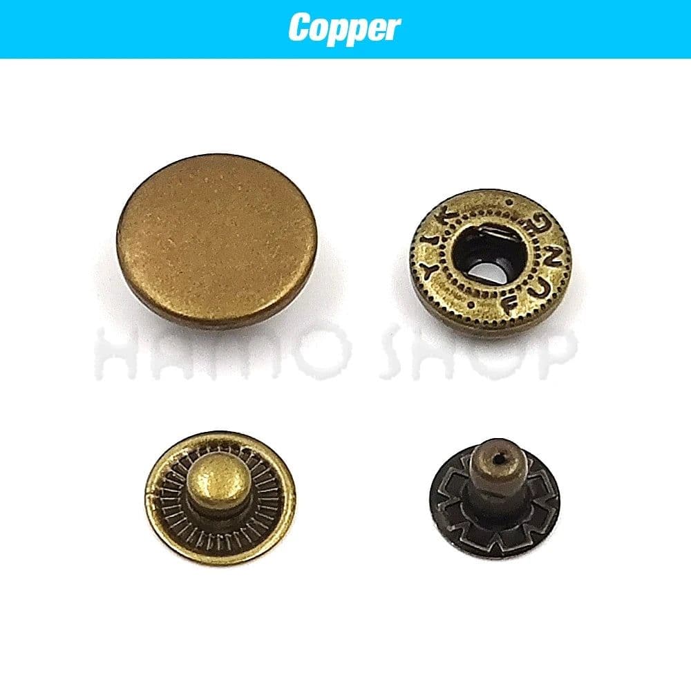 image-50set Snap Fasteners Metal Snaps Press Button Studs Optional Installation Tools Kit For Leathercraft Clothes Garment Bags Shoes