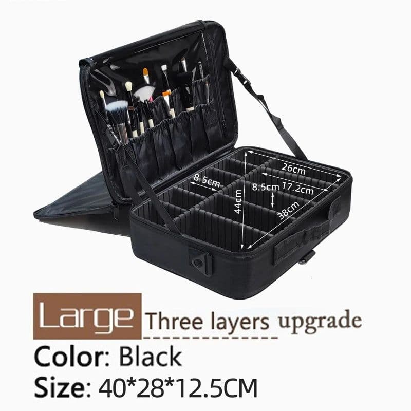 image-New Fashion Women Cosmetic Bag Travel Makeup Professional Make Up Box Cosmetics Pouch Bags Beauty Case For Makeup Artist