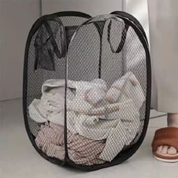 image-Mesh Pop-up Laundry Basket, Laundry Basket, Foldable Dirty Clothes Storage Basket, Large Capacity Storage Basket