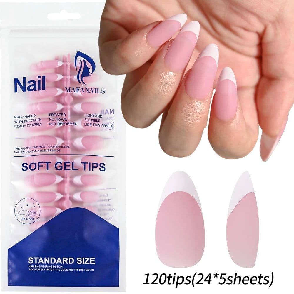 image-240/120Pcs Colorful French Short Square False Nails Full Cover Fake Nail Tip Extension Acrylic Wearable Ballerina Press on Nails