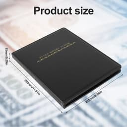 image-Money Collection Album Paper Money Album Leather Coin Currency Album Book Gift for Album Collecting Money Documents Tickets