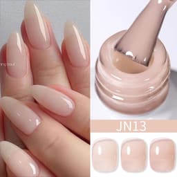 image-BORN PRETTY Milky White Jelly Nude Gel Nail Polish 10ml White Translucent Soak Off Gel Vernis Semi Permanent Need UV Light Cure