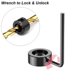 image-Drill Stoper Collar Set Stop Bit Ring Shaft Limit Metric Lock Steel Press Depth Ajustable Positioner Hole Guide Woodwork Tool