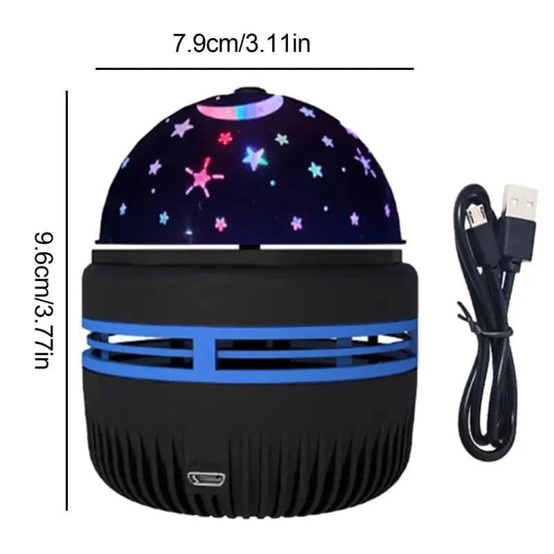image-LED Starry Sky Night Lights USB Rotating Projector Lamp Magic Ball Moon Star Christmas Lights Home Room Atmosphere Decorations