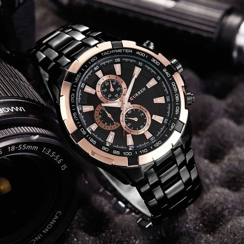 image-CURREN 8023 Quartz Watch Men Waterproof Sport Military Watches Mens Business Stainless Steel Wristwatch Male Clock reloj hombre