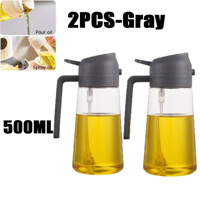 image-200/300/500ml Oil Spray Bottle BBQ Cooking Olive Oil Sprayer Plastic Baking Oil Spray Empty Bottle Vinegar Bottle Or Oil brush