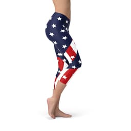 image-Womens American Flag Capri Leggings