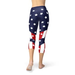 image-Womens American Flag Capri Leggings