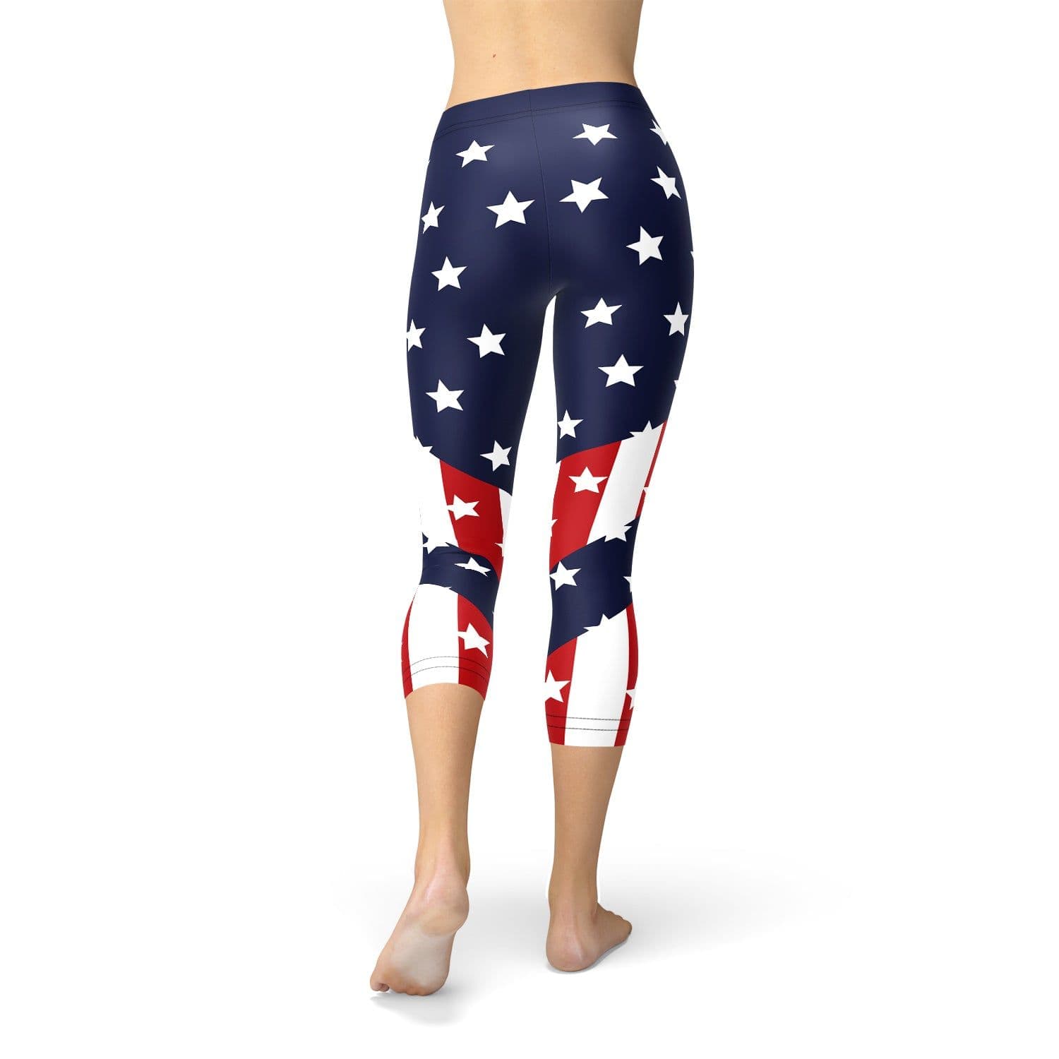 image-Womens American Flag Capri Leggings