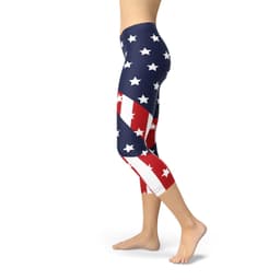 image-Womens American Flag Capri Leggings