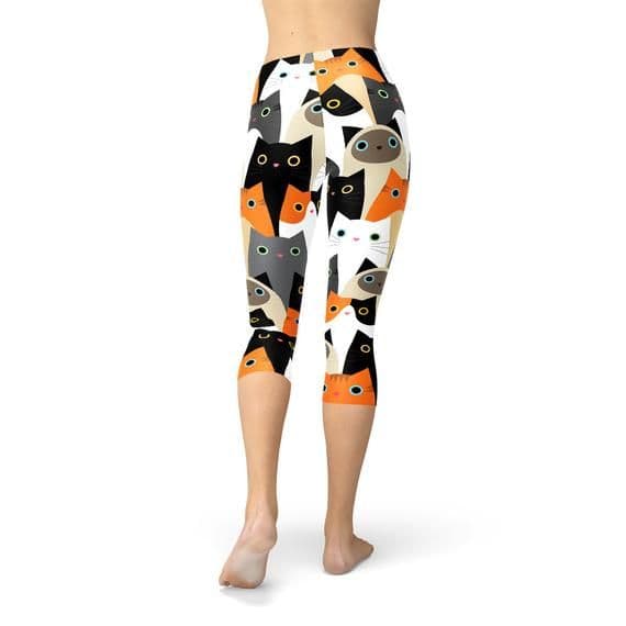 image-Womens All Over Print Cats Capri Leggings
