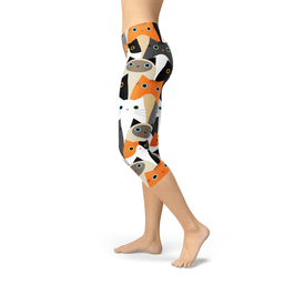 image-Womens All Over Print Cats Capri Leggings