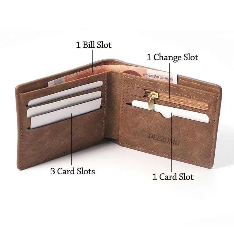 image-Picture Wallet Custom Engraving Wallet Frosted Retro Multifunction Wallets Multi Card Holder Leisure Coin Bag Father's Day Gift