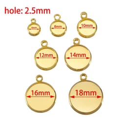 image-20pcs Gold Color Stainless Steel Cabochon Base Pendant Setting Blank Round Tray for DIY Resin Jewerly Making Findings Wholesale