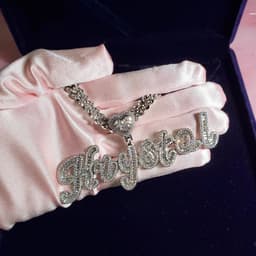 image-Icy Heart Bail Custom Brush Cursive Letter Name Necklace Pendant Hot Trendy Accessories Personalized Gift for Her Women's Jewel