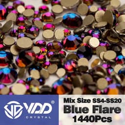 image-VDD SS4-SS20 Mix Size Clear Crystal Non-Hotfix Gold FlatBack Rhinestones Decorations DIY Glitter Stones 3D Nail Art Accessories