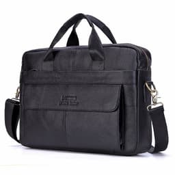 image-Men Genuine Leather Handbags Casual Leather Laptop Bags Male Business Travel Messenger Bags Men's Crossbody Shoulder Bag