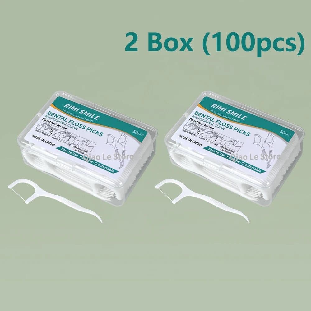 image-1/2/5/10 Box Portable Disposable Dental Floss Plastic Toothpick High-tension Dental Floss Stick Dental Floss Box Oral Care