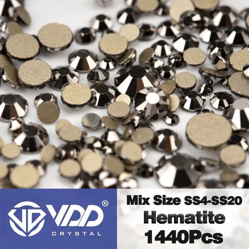image-VDD SS4-SS20 Mix Size Clear Crystal Non-Hotfix Gold FlatBack Rhinestones Decorations DIY Glitter Stones 3D Nail Art Accessories