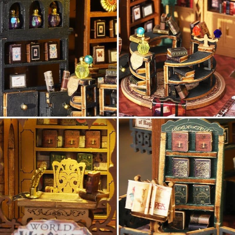 image-2014 DIY Big Doll House Wooden Miniature Furniture Twilight Bookstore Dollhouse Handmade home Model Assembly Toys Birthday Gifts