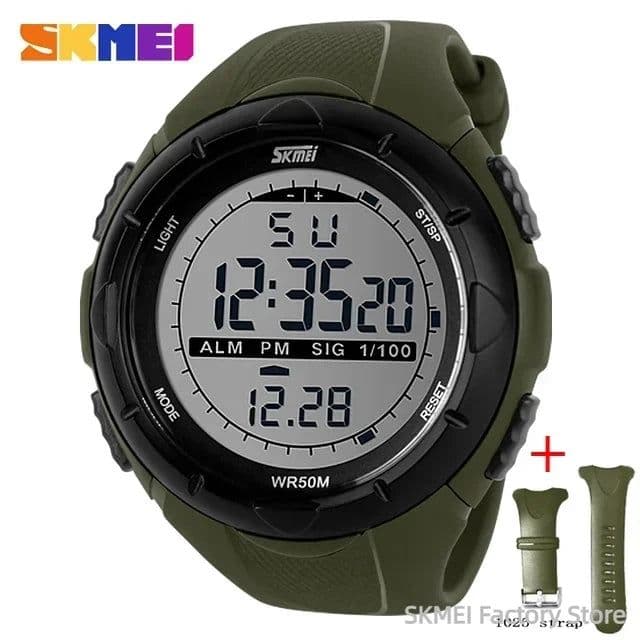 image-SKMEI 1025 Waterproof Digital Wristwatches for Men Sports Countdown Mens Electronic Shockproof Watch Military Clock Reloj Hombre
