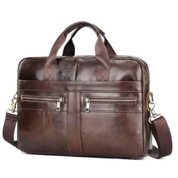 image-Men Genuine Leather Handbags Casual Leather Laptop Bags Male Business Travel Messenger Bags Men's Crossbody Shoulder Bag