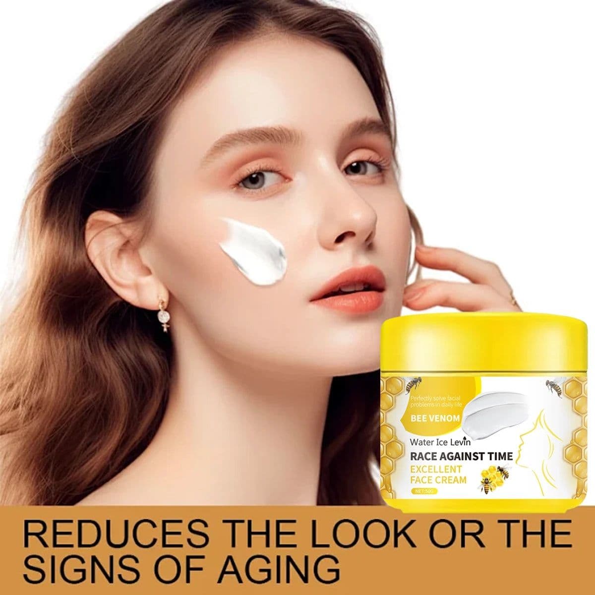 image-Anti-Aging Face Cream with Bee Venom&Niacinamide - Hydrating & Firming Formula with Collagen & Salicylic Acid for All Skin Types