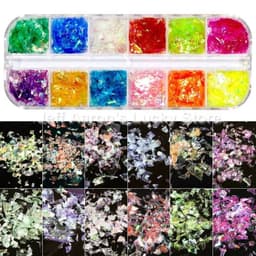 image-12 Colors Nails Abalone Shell Fragments Texture Natural Sea Shell 3d Glitter Nail Art Decoration Powder Sequins Beauty Tools
