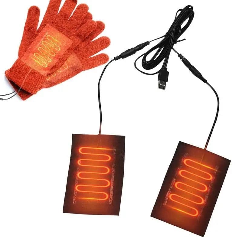 image-1 Pair Electric USB Gloves Portable 5v Heater Heated Gloves Carbon Fiber Cloth USB Heated Gloves Pad For Working Outing Travel