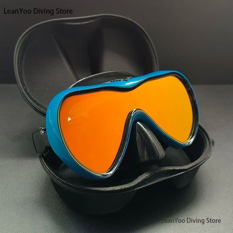 image-New Water Sports Adult Scuba Swimming Mask with Mirror Coating Lens UV Protection Mask Diving For Man Women