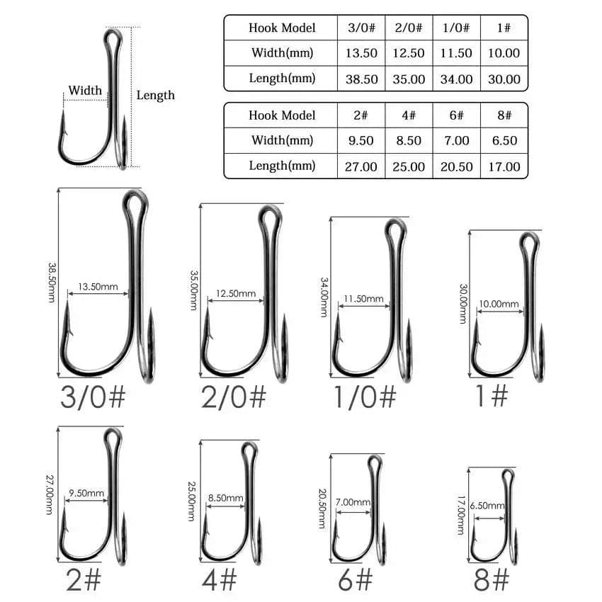 image-10pcs/box Double Fishing Hook Carbon Steel Crank Barbed Jig Hook for Carp Fishing Fly Tying Soft Lure Fish Accessories