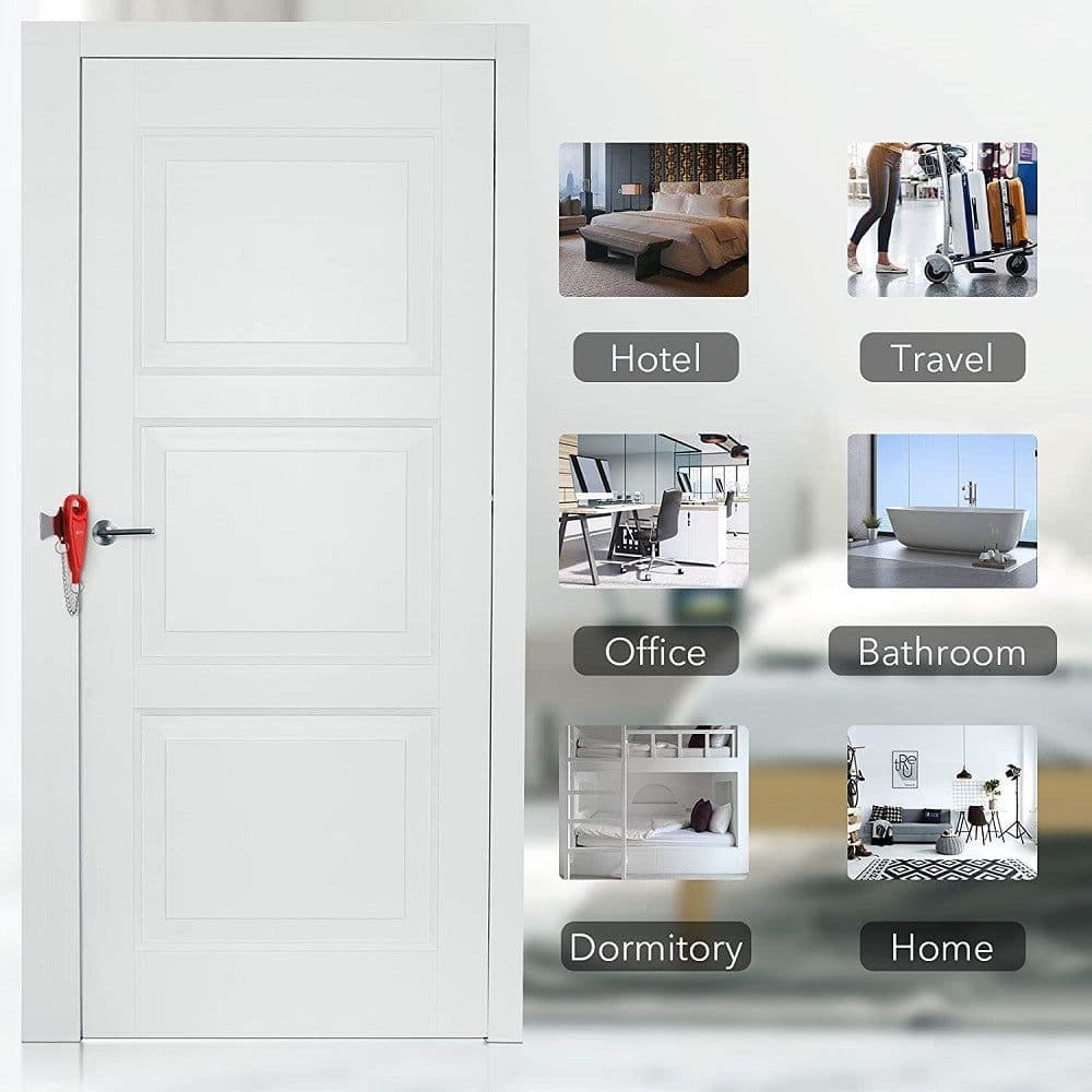 image-Lock portable door lock travel anti-theft door stopper portable lock hotel top door buckle